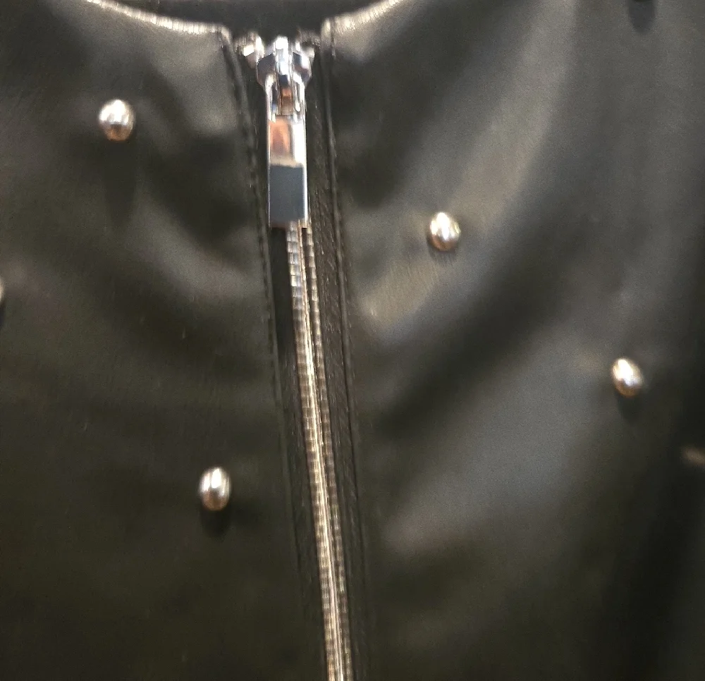 Bagatelle Black Faux Leather Jacket with Pearl Studs - Picture 4 of 4